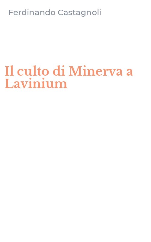 Il culto di Minerva a Lavinium