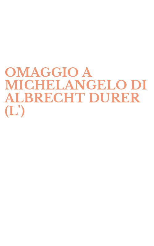OMAGGIO A MICHELANGELO DI ALBRECHT DURER (L')