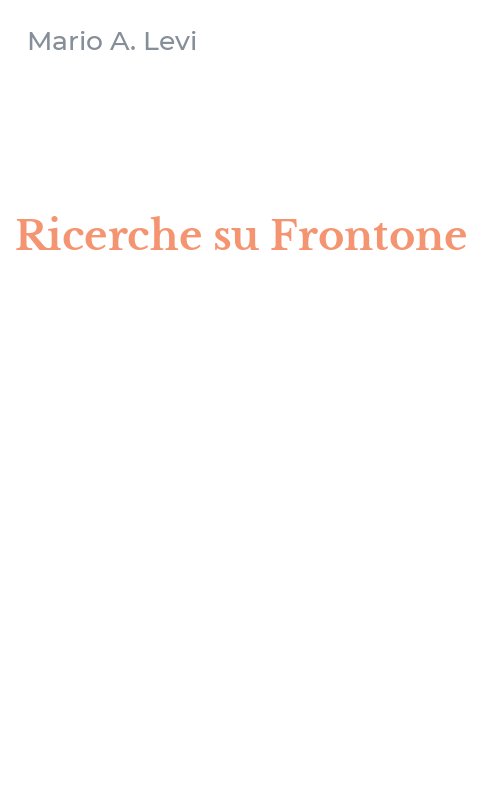 Ricerche su Frontone