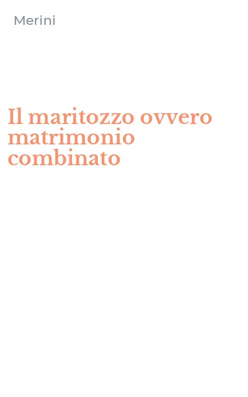 Il maritozzo ovvero matrimonio combinato