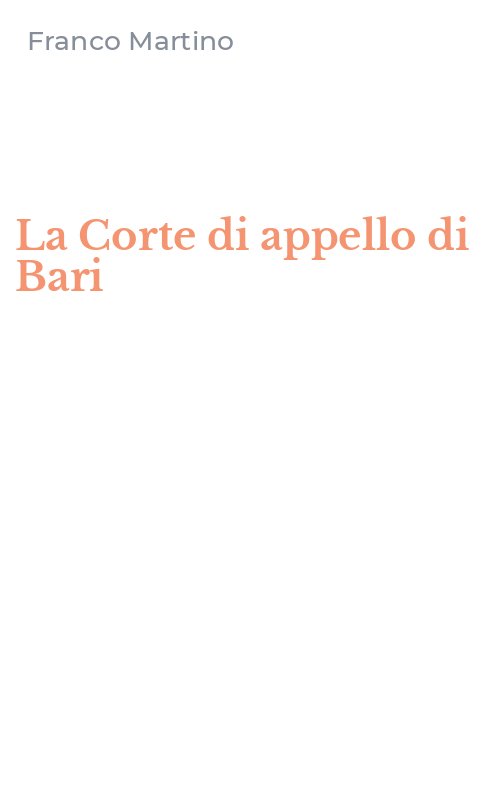 La Corte di appello di Bari