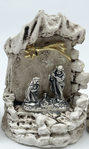 PRESEPE RESINA GROTTA CON SCALE 5,5 CM