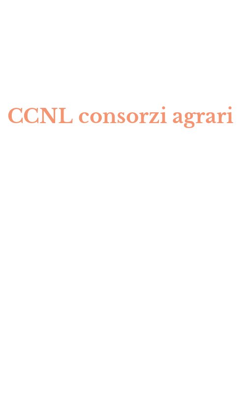 CCNL consorzi agrari