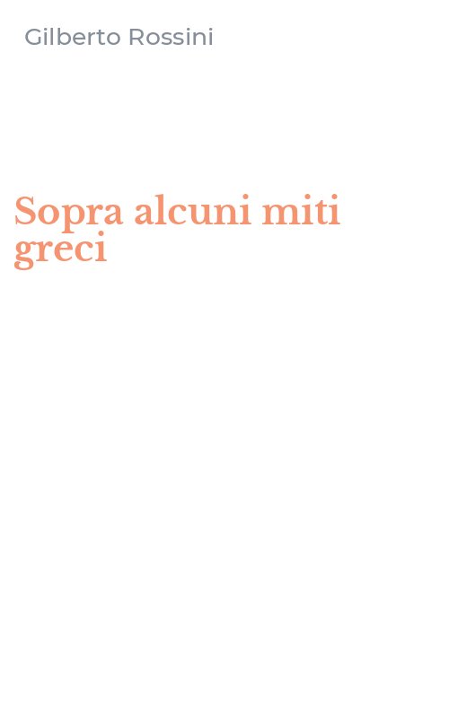 Sopra alcuni miti greci