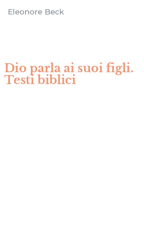 Dio parla ai suoi figli. Testi biblici