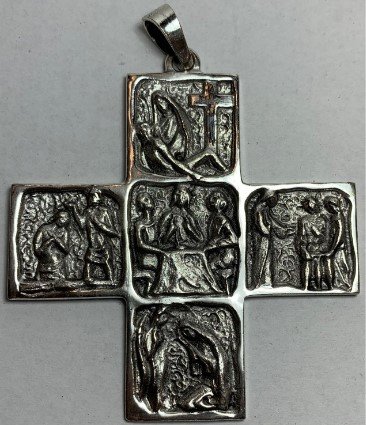 CROCE PETTORALE ARGENTATA 