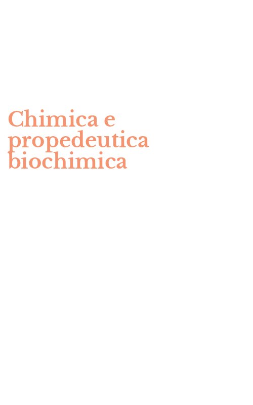 Chimica e propedeutica biochimica