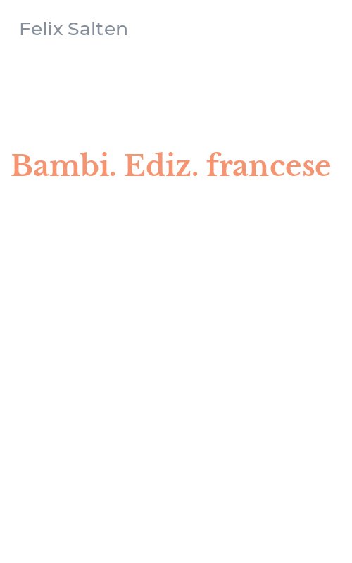 Bambi. Ediz. francese