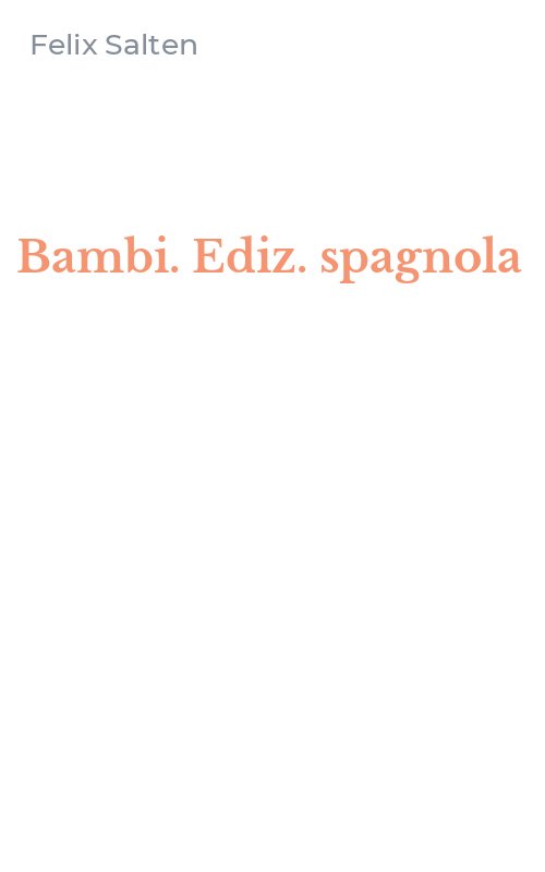 Bambi. Ediz. spagnola