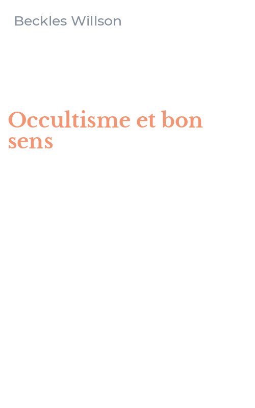 Occultisme et bon sens