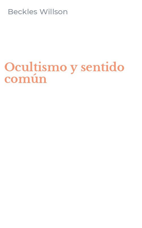 Ocultismo y sentido común