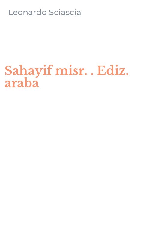 Sahayif misr. . Ediz. araba