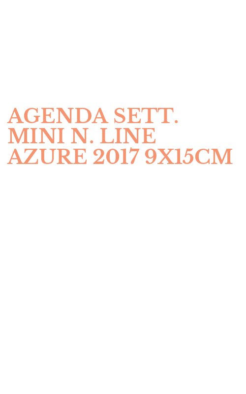 AGENDA SETT. MINI N. LINE AZURE 2017 9X15CM