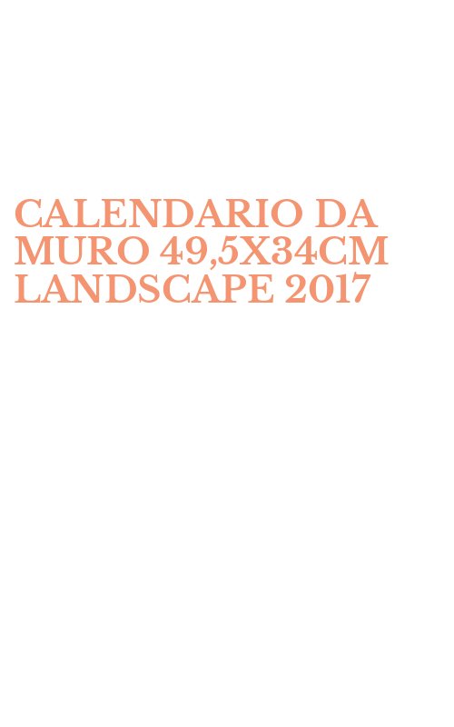 CALENDARIO DA MURO 49,5X34CM LANDSCAPE 2017