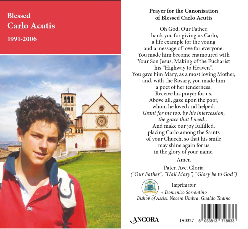 PREGHIERA IN INGLESE CANONIZZAZIONE CARLO ACUTIS