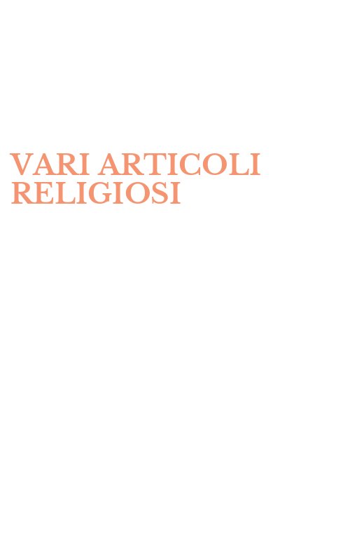 VARI ARTICOLI RELIGIOSI