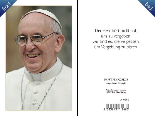 TED SANTINO PAPA FRANCESCO 7x10,5cm