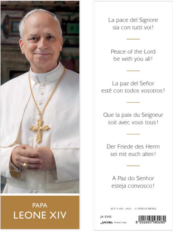 SEGNALIBRO LEONE XIV PLURILINGUE