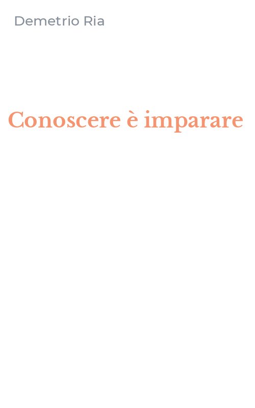 Conoscere è imparare