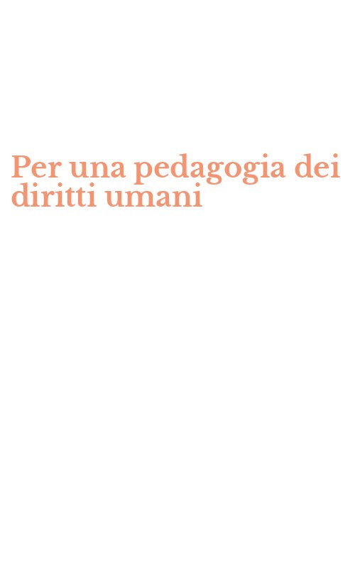 Per una pedagogia dei diritti umani