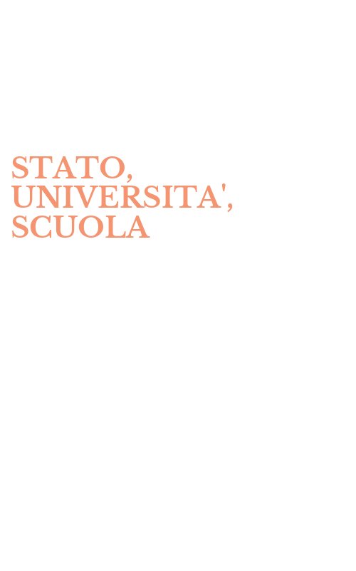 STATO, UNIVERSITA', SCUOLA