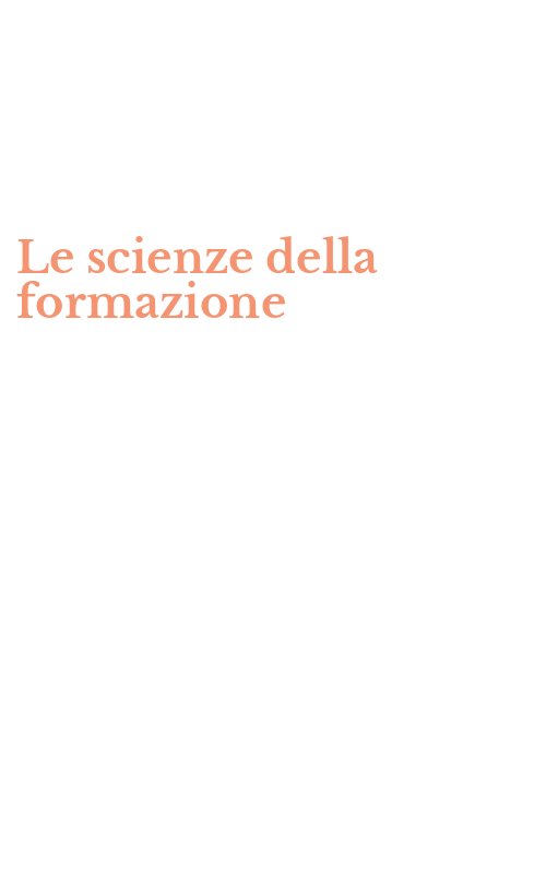 Le scienze della formazione