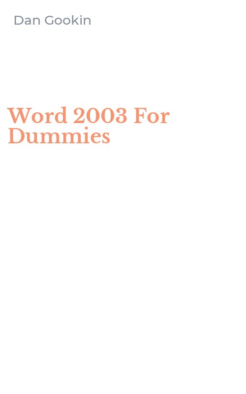 Word 2003 For Dummies