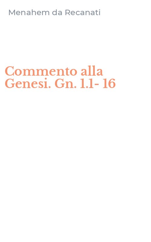 Commento alla Genesi. Gn. 1.1-16