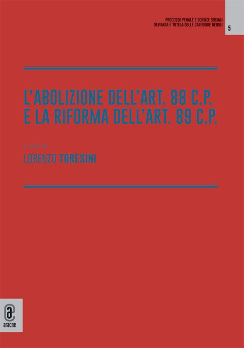 L'abolizione dell'art. 88 c.p. e la riforma dell'art. 89 c.p.