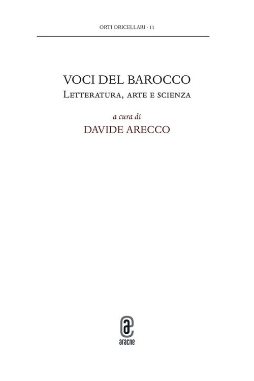 Voci del Barocco. Letteratura, arte e scienza