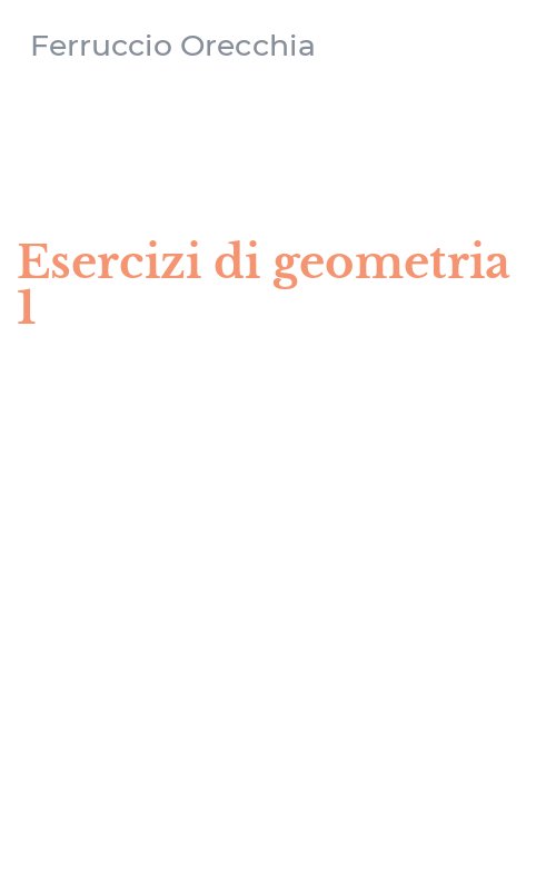 Esercizi di geometria 1
