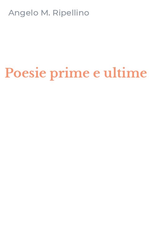 Poesie prime e ultime