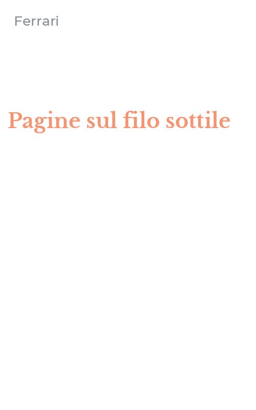 Pagine sul filo sottile