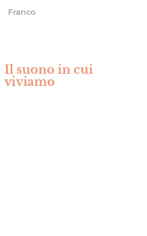 Il suono in cui viviamo