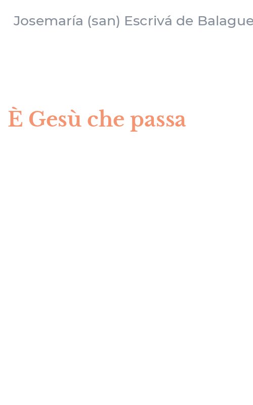 È Gesù che passa