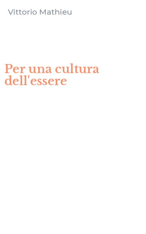 Per una cultura dell'essere