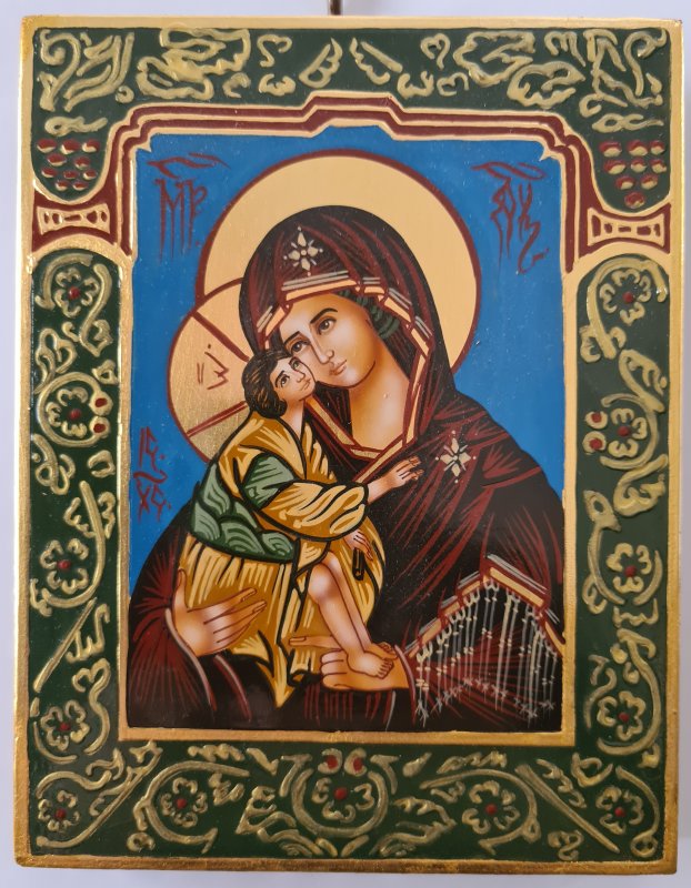 MADONNA TENEREZZA CON CORNICE 14X18 CM