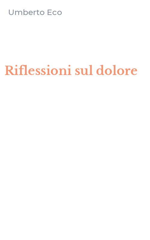 Riflessioni sul dolore