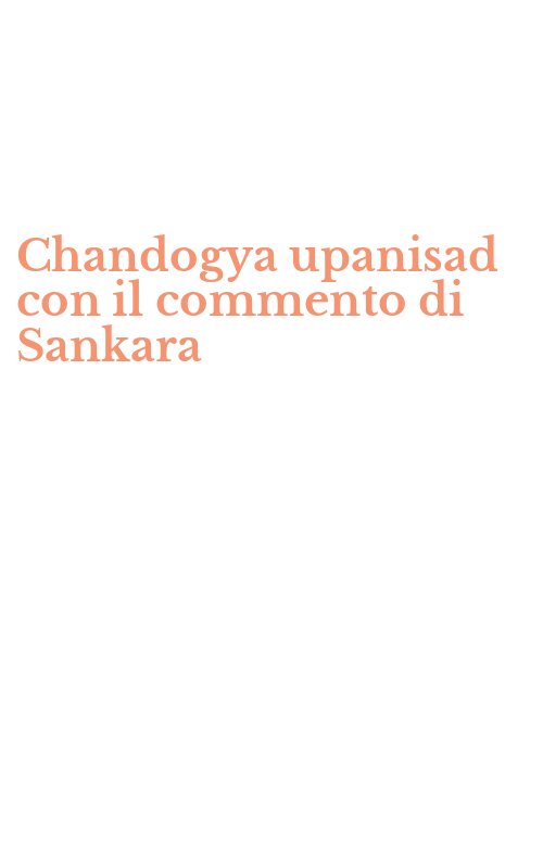Chandogya upanisad con il commento di Sankara