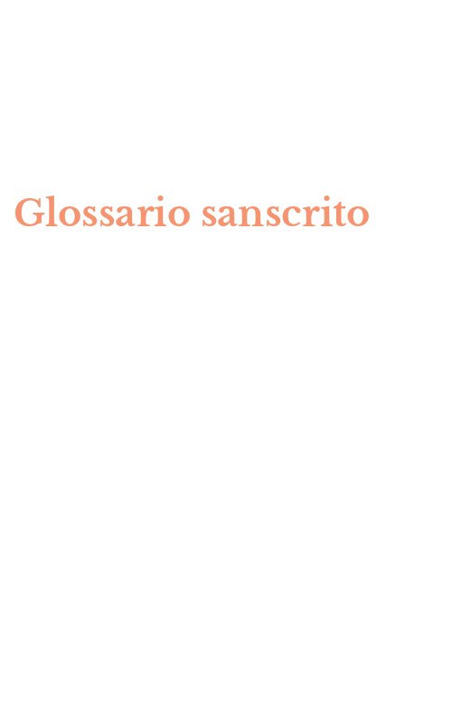 Glossario sanscrito