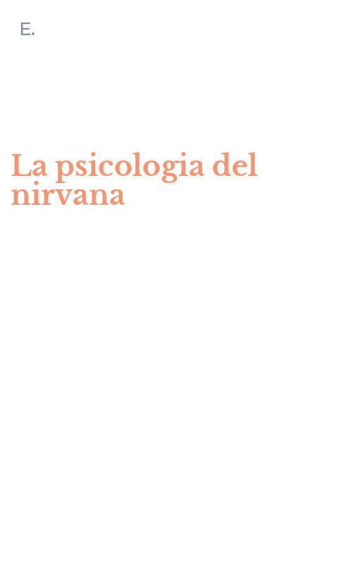 La psicologia del nirvana