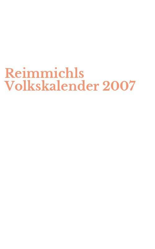 Reimmichls Volkskalender 2007