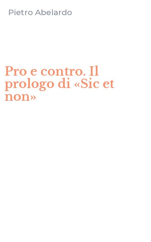 Pro e contro. Il prologo di «Sic et non»
