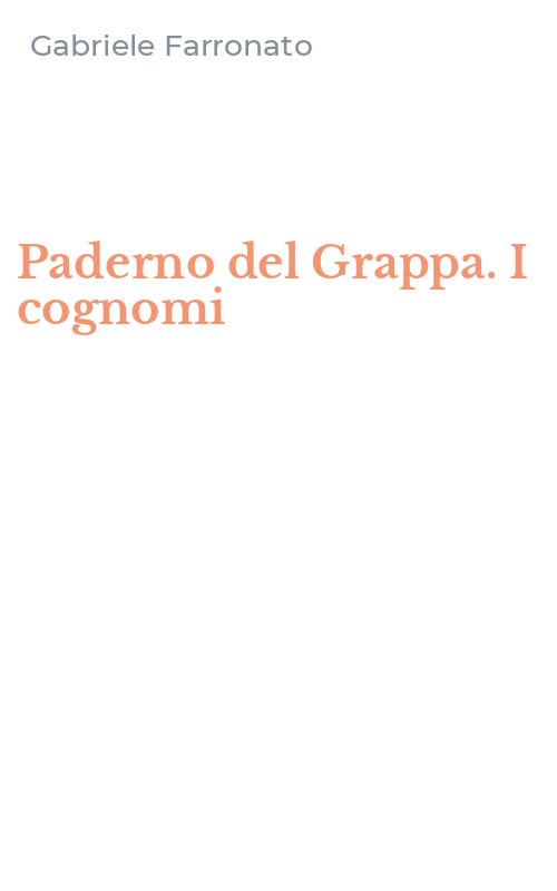 Paderno del Grappa. I cognomi