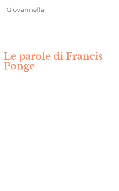 Le parole di Francis Ponge