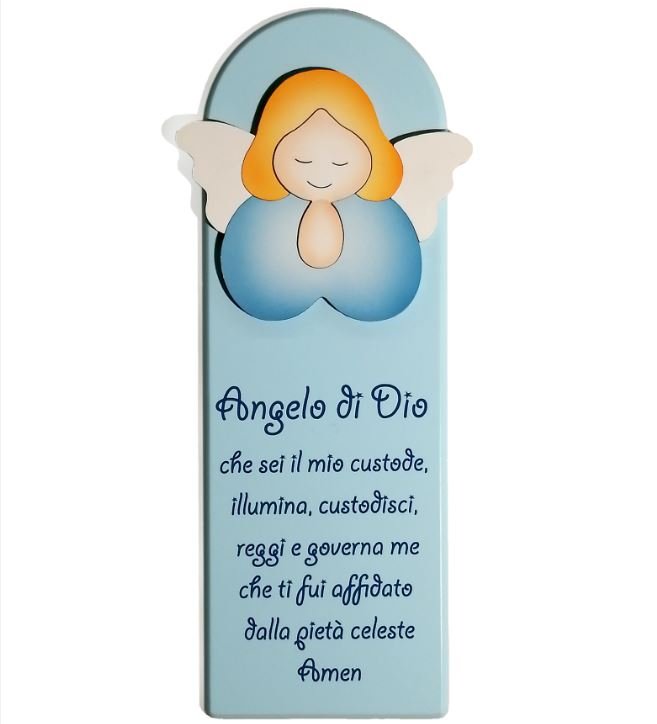 PALA ANGELO DI DIO CHE PREGA CELESTE 10X29