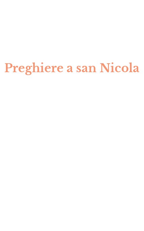Preghiere a san Nicola