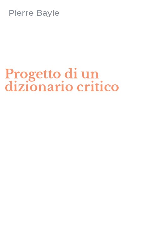 Progetto di un dizionario critico