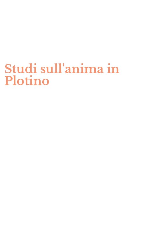 Studi sull'anima in Plotino