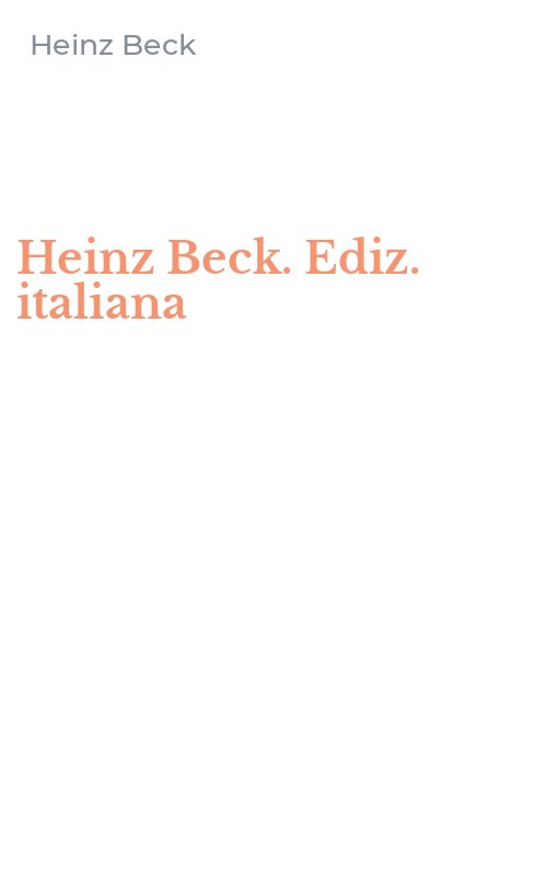 Heinz Beck. Ediz. italiana